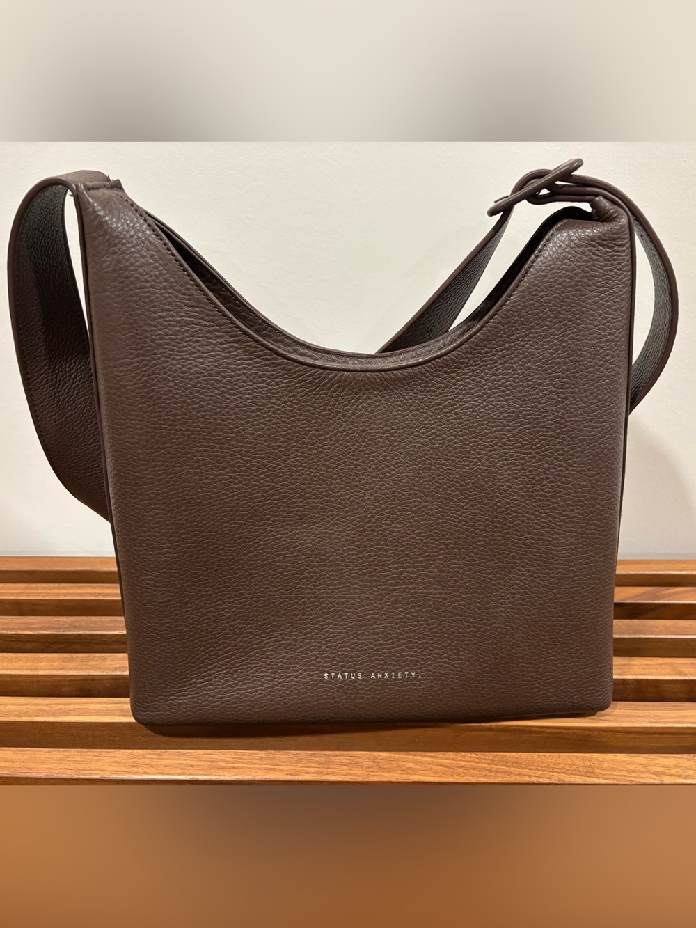 Status Anxiety Take You Higher Bag in Cocoa, soft pebbled leather, fits iPad